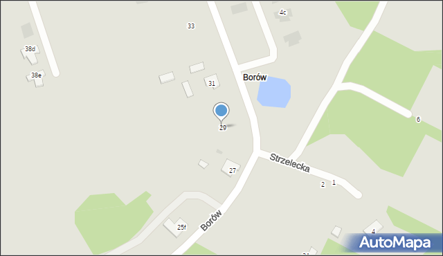 Tarnobrzeg, Borów, 29, mapa Tarnobrzegu