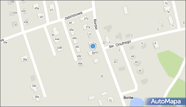 Tarnobrzeg, Borów, 35, mapa Tarnobrzegu