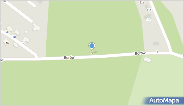 Tarnobrzeg, Borów, 9, mapa Tarnobrzegu