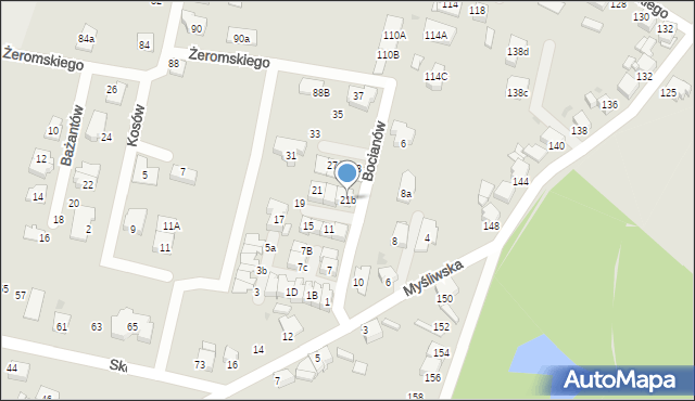 Tarnowskie Góry, Bocianów, 21b, mapa Tarnowskie Góry