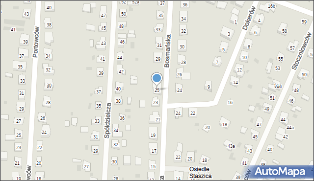 Tczew, Bosmańska, 25, mapa Tczew