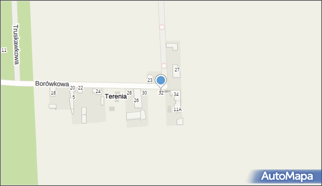 Terenia, Borówkowa, 32, mapa Terenia