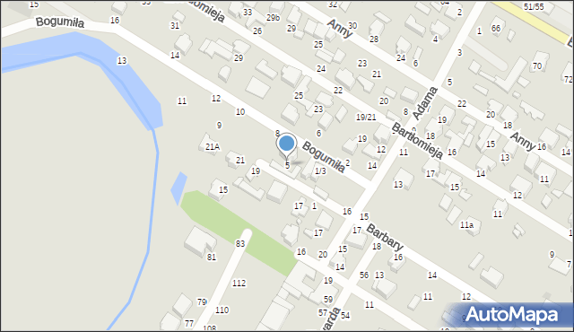 Tomaszów Mazowiecki, Bogumiła, 5, mapa Tomaszów Mazowiecki