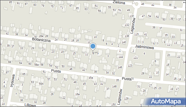 Tomaszów Mazowiecki, Botaniczna, 9, mapa Tomaszów Mazowiecki
