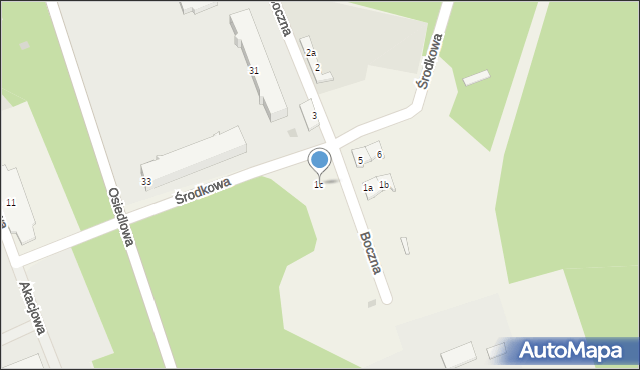 Tomaszowo, Boczna, 1c, mapa Tomaszowo