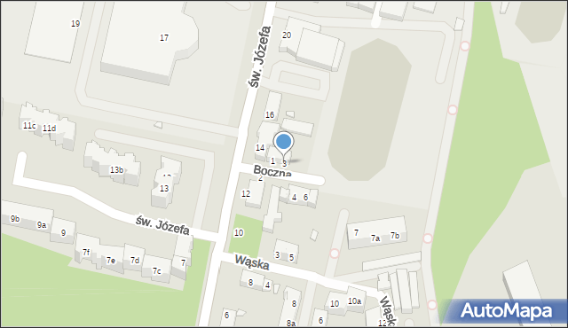 Toruń, Boczna, 3, mapa Torunia