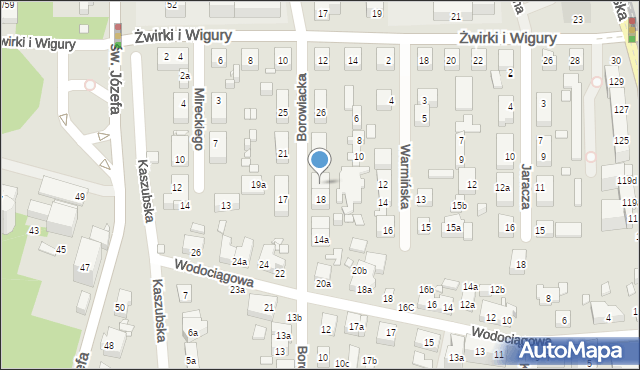 Toruń, Borowiacka, 20, mapa Torunia