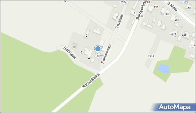 Truskaw, Borzęcińska, 8, mapa Truskaw