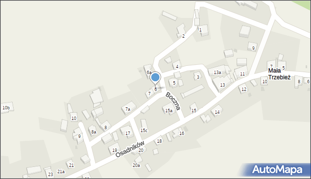 Trzebież, Boczna, 6, mapa Trzebież