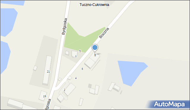 Tuczno, Boczna, 8, mapa Tuczno