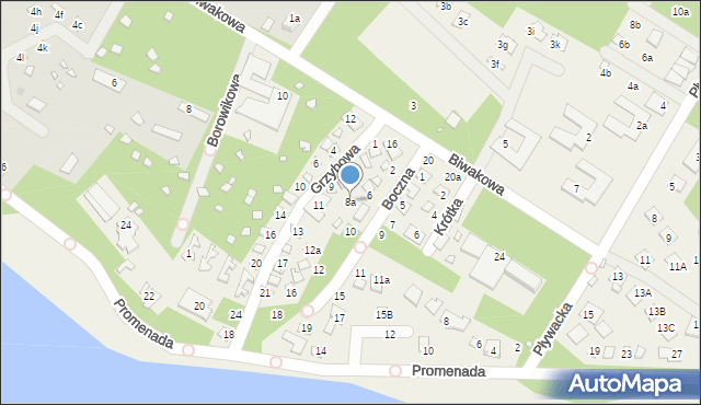 Turawa, Boczna, 8a, mapa Turawa