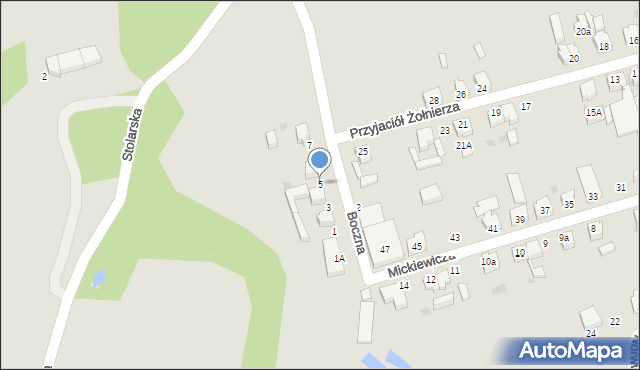 Twardogóra, Boczna, 5, mapa Twardogóra