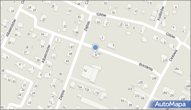 Tychy, Bociania, 4, mapa Tychów