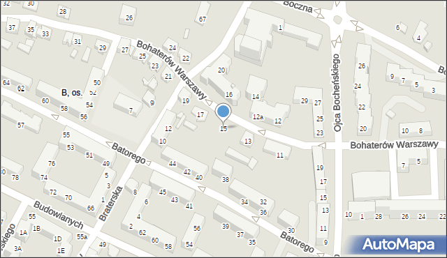 Tychy, Bohaterów Warszawy, 15, mapa Tychów