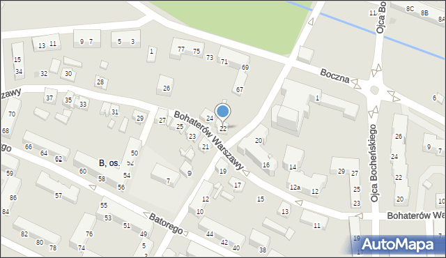 Tychy, Bohaterów Warszawy, 22, mapa Tychów