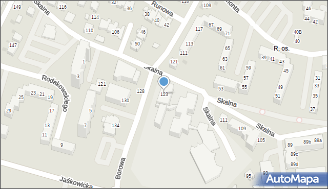 Tychy, Borowa, 123, mapa Tychów