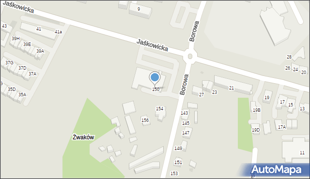 Tychy, Borowa, 150, mapa Tychów