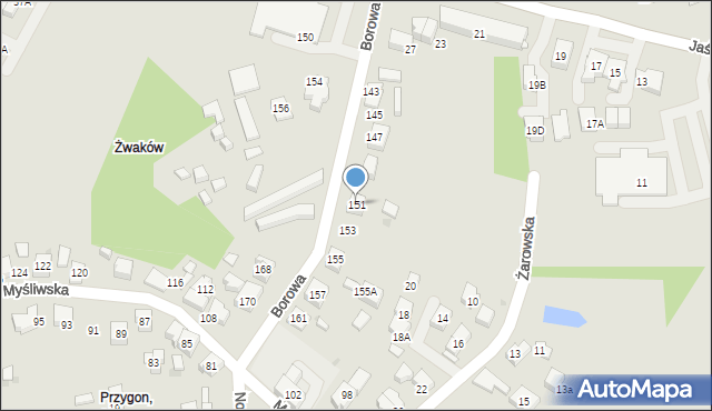 Tychy, Borowa, 151, mapa Tychów