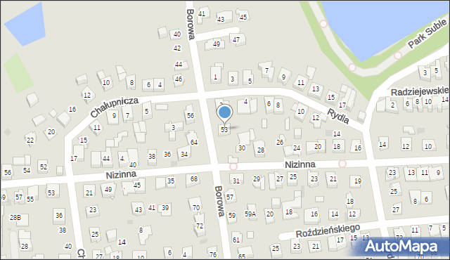 Tychy, Borowa, 53, mapa Tychów