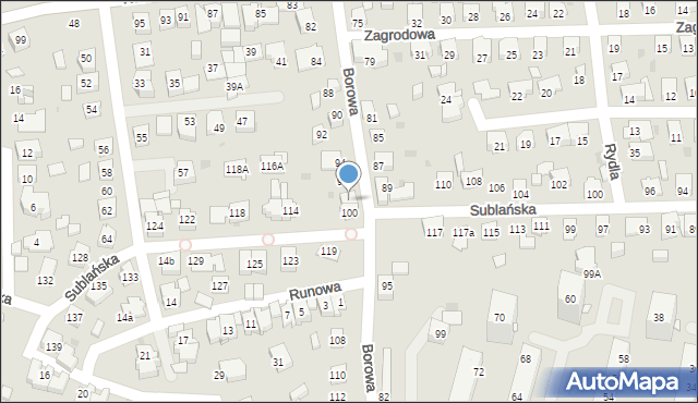 Tychy, Borowa, 98, mapa Tychów