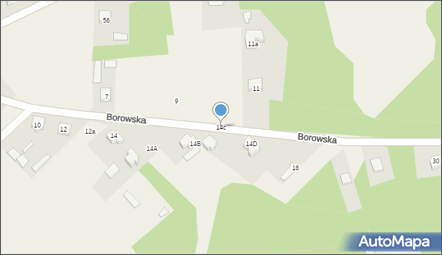 Uhowo, Borowska, 14c, mapa Uhowo