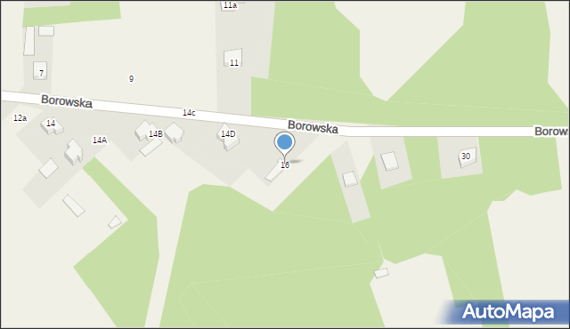 Uhowo, Borowska, 16, mapa Uhowo