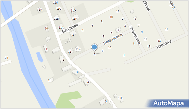 Uście, Borowikowa, 6, mapa Uście