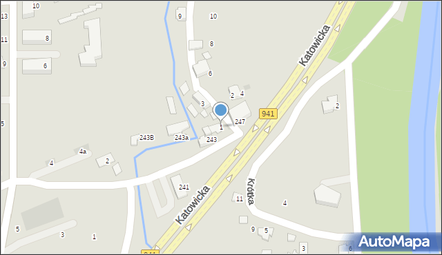 Ustroń, Boczna, 1, mapa Ustroń