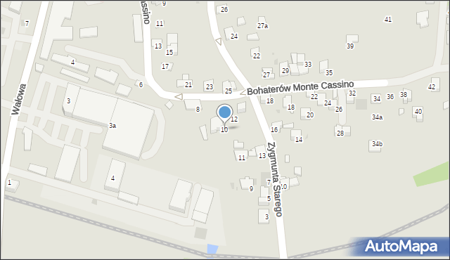 Wadowice, Bohaterów Monte Cassino, 10, mapa Wadowice