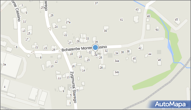 Wadowice, Bohaterów Monte Cassino, 24, mapa Wadowice