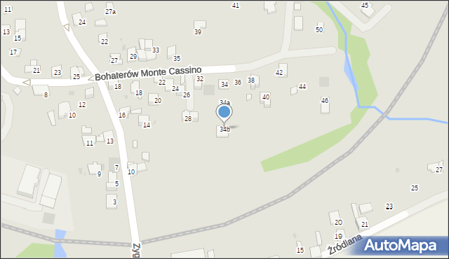 Wadowice, Bohaterów Monte Cassino, 34b, mapa Wadowice