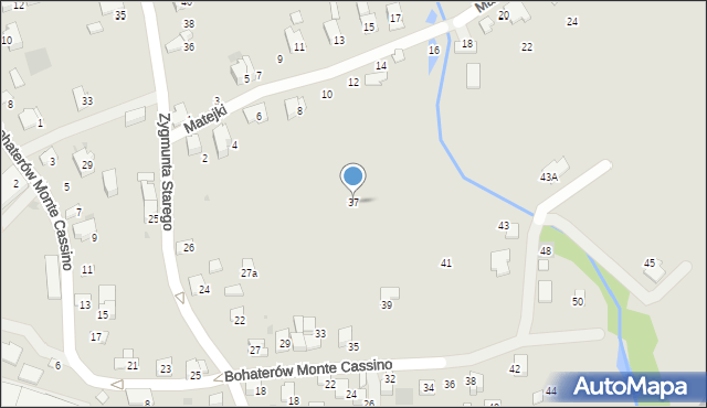 Wadowice, Bohaterów Monte Cassino, 37, mapa Wadowice