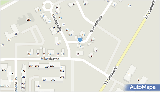 Wągrowiec, Bonowskiego Kazimierza, 1, mapa Wągrowiec