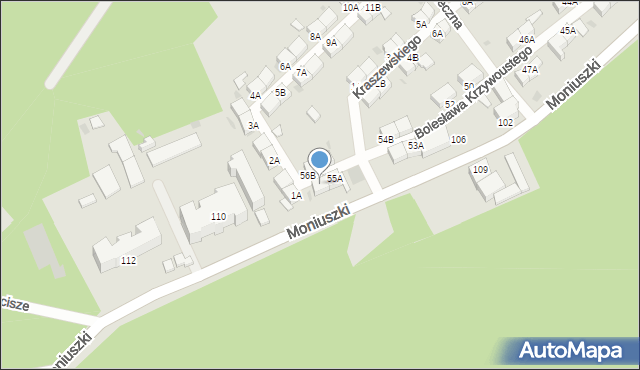 Wałbrzych, Bolesława Krzywoustego, 55B, mapa Wałbrzycha