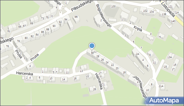 Wałbrzych, Bogusławskiego Wojciecha, 30, mapa Wałbrzycha