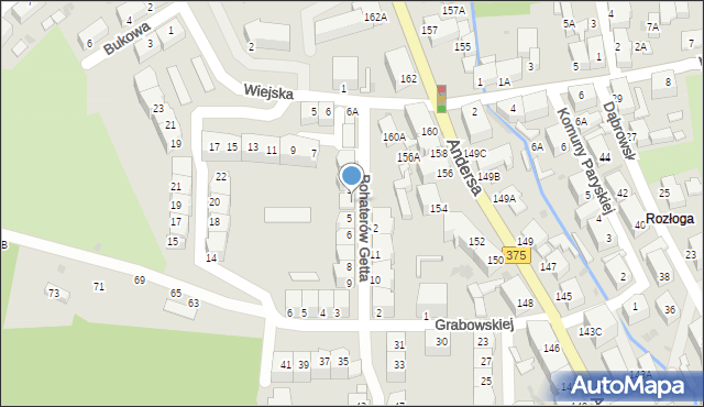 Wałbrzych, Bohaterów Getta, 4, mapa Wałbrzycha