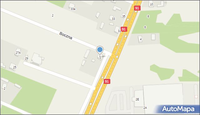 Wanaty, Boczna, 1, mapa Wanaty