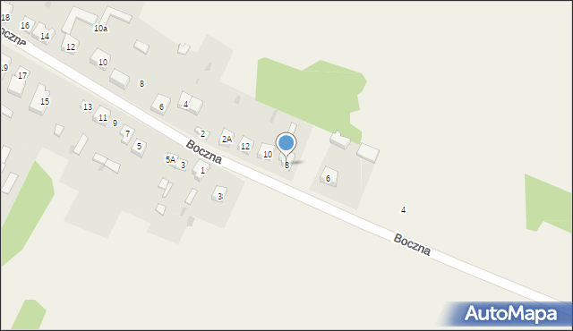 Wanaty, Boczna, 8, mapa Wanaty