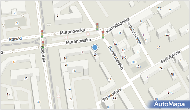 Warszawa, Bonifraterska, 15, mapa Warszawy