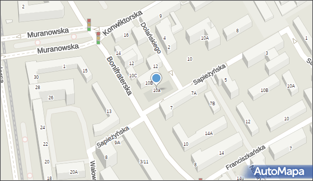 Warszawa, Bonifraterska, 10a, mapa Warszawy