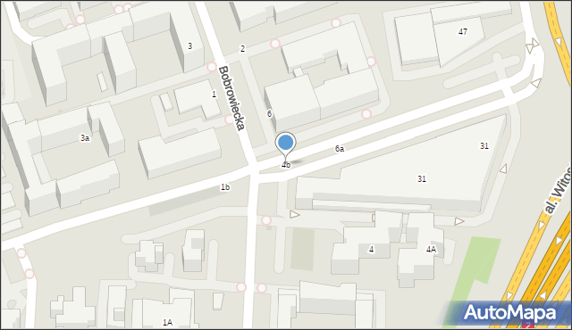 Warszawa, Bobrowiecka, 4b, mapa Warszawy
