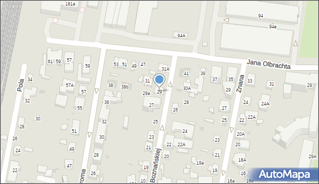 Warszawa, Boznańskiej Olgi, 29, mapa Warszawy