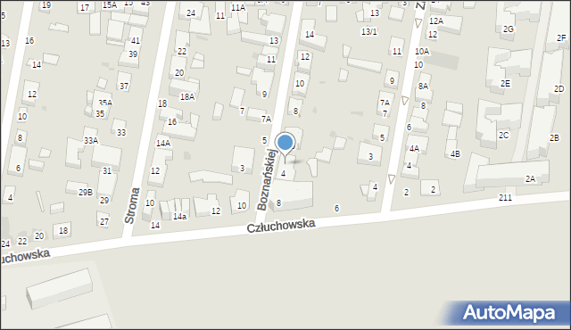 Warszawa, Boznańskiej Olgi, 4A, mapa Warszawy