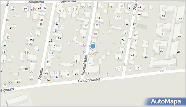 Warszawa, Boznańskiej Olgi, 6, mapa Warszawy