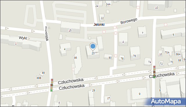 Warszawa, Borowego Wacława, 13, mapa Warszawy