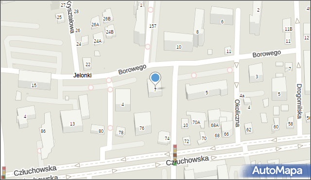 Warszawa, Borowego Wacława, 7, mapa Warszawy