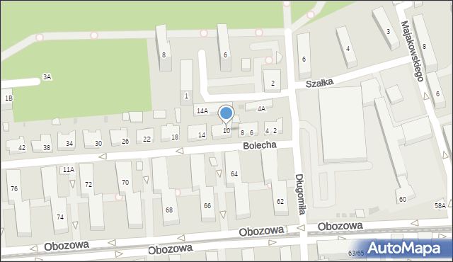 Warszawa, Bolecha, 10, mapa Warszawy