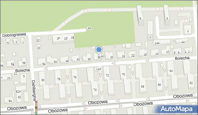 Warszawa, Bolecha, 34, mapa Warszawy