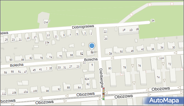 Warszawa, Bolecha, 58, mapa Warszawy