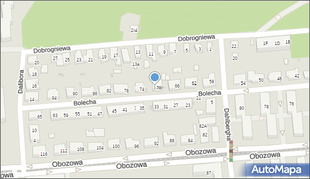 Warszawa, Bolecha, 72, mapa Warszawy